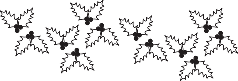 Transparent Illustration of Holly Leaves and Berries for Christmas