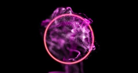 Futuristic Neon Circle with Pink Smoke on Black Background - Download Free Stock Images Pikwizard.com