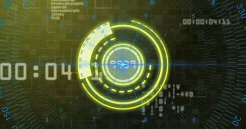Futuristic Glowing HUD with Digital Interface Elements