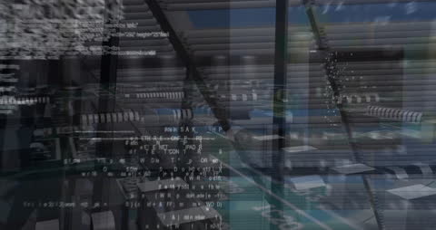 Digital Interface Animation Over People in Modern Office