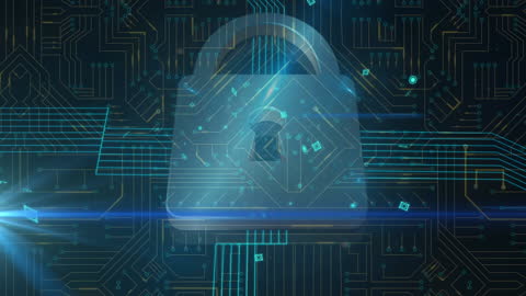 Digital Security Concept with Animated Padlock Interface