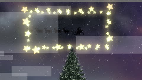 Magical Winter Night with Santa Sleigh and Snow