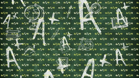 Chalkboard Design Featuring Mathematics and Science Diagrams