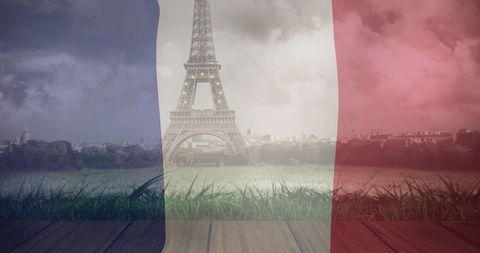 Eiffel Tower with French Flag Overlay Symbolizing Patriotism and Celebration - Download Free Stock Images Pikwizard.com