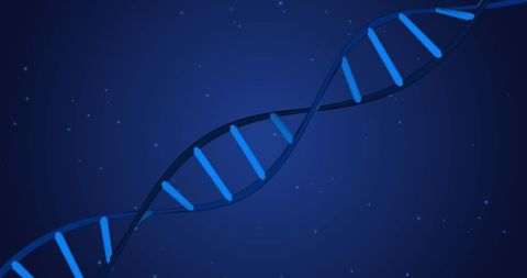 Digitally Generated DNA Strand on Blue Background - Download Free Stock Images Pikwizard.com
