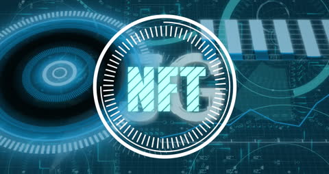 Futuristic NFT Digital Interface Concept Background