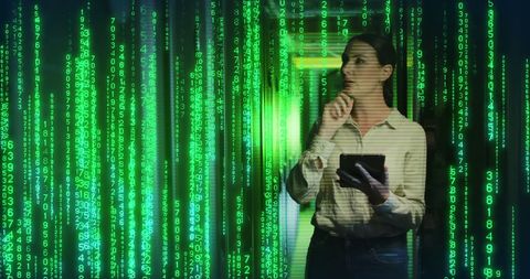 Businesswoman Analyzing Digital Data in Server Room - Download Free Stock Images Pikwizard.com