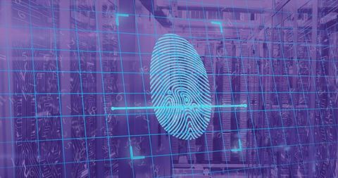 Digital Fingerprint Overlapping Modern Data Servers - Download Free Stock Images Pikwizard.com