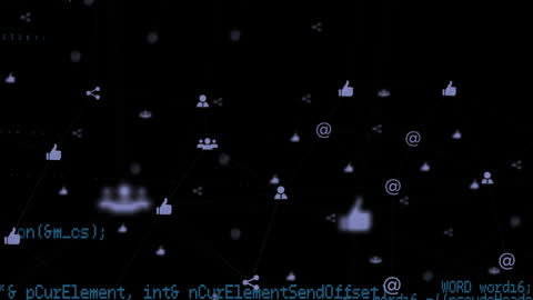 Digital Connections Network with Data Flow and Icons