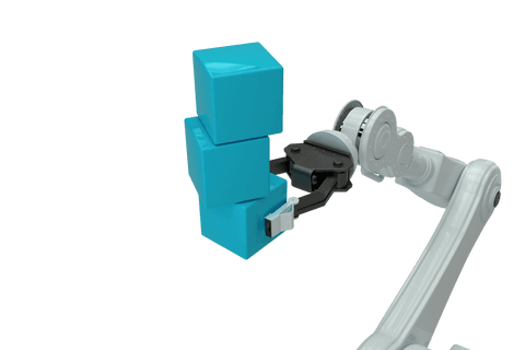 transparent robot arm gripping blue blocks - Download Free Stock Videos Pikwizard.com