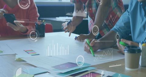 Business Team Discussing Data at Modern Office Meeting