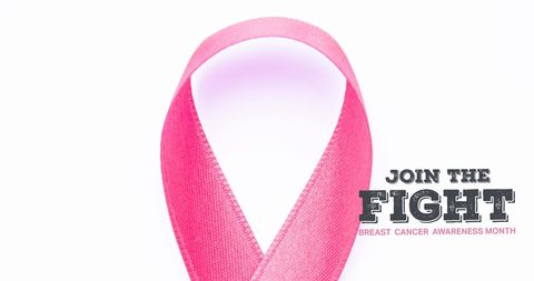 Breast Cancer Awareness Ribbon Inspiring Join the Fight Message