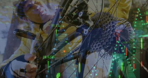 Financial Data and Cycling Hybrid Concept with Technical Theme - Download Free Stock Images Pikwizard.com