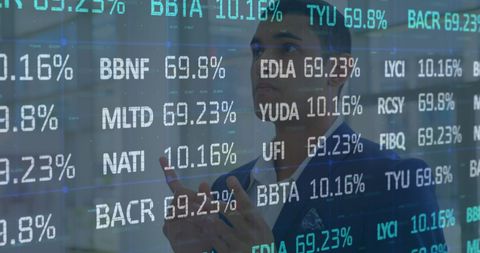 businessman analyzing financial stock data overlay - Download Free Stock Images Pikwizard.com