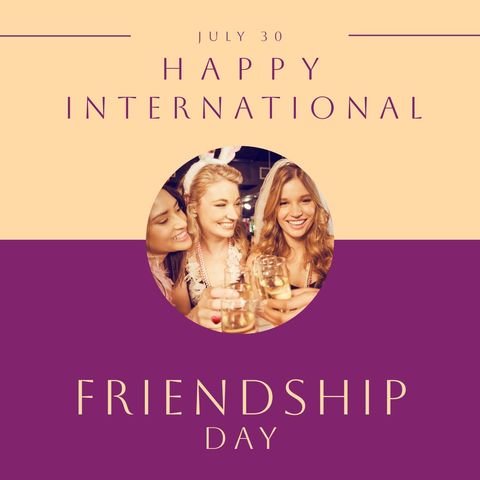 Happy Friends Toasting on International Friendship Day Celebration - Download Free Stock Templates Pikwizard.com