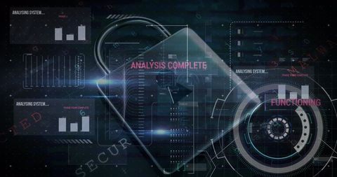Digital Padlock Symbolizing Data Security and Analysis Completion - Download Free Stock Images Pikwizard.com