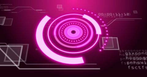 futuristic digital data processing interface in neon pink - Download Free Stock Images Pikwizard.com