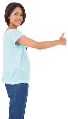 transparent woman giving thumbs up symbol of approval - Download Free Stock Videos Pikwizard.com