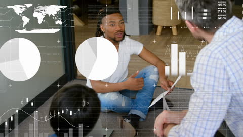 Diverse Team Discussing Financial Data Visualizations