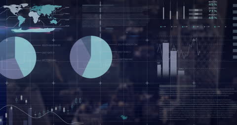 Futuristic Data Analytics Interface in City Background