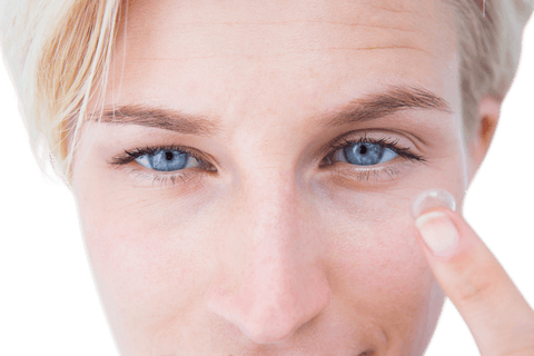 close-up blonde woman applying transparent contact lens - Download Free Stock Videos Pikwizard.com