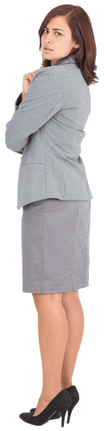 Serious Hispanic Businesswoman in Professional Attire Transparent Background