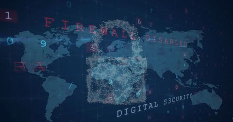 Global Cybersecurity Concept with Digital Firewall Warnings - Download Free Stock Images Pikwizard.com
