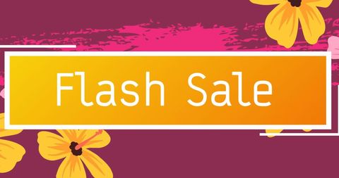 Flash Sale Banner with Floral Retro Design - Download Free Stock Images Pikwizard.com
