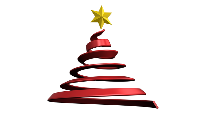 Modern Red Ribbon Christmas Tree on Transparent Background - Download Free Stock Videos Pikwizard.com