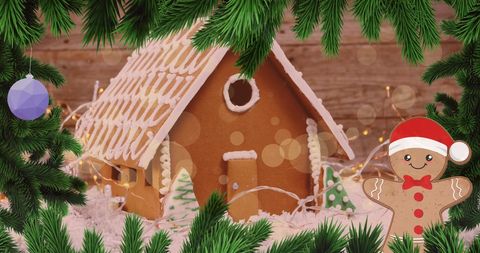 Festive Gingerbread House with Holiday Decorations - Download Free Stock Images Pikwizard.com