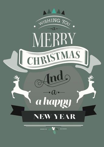 Elegant Merry Christmas and Happy New Year Typography with Reindeer - Download Free Stock Templates Pikwizard.com