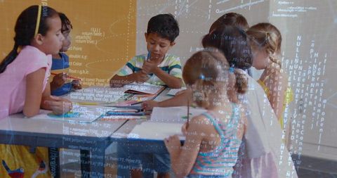 Children Brainstorming Collaborative Ideas in School Classroom