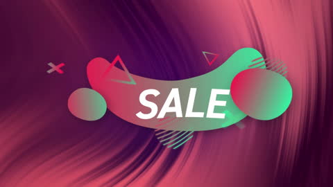 Colorful Abstract Sale Design on Swirled Background