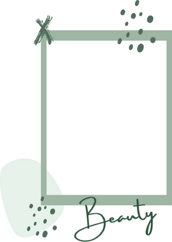 Transparent minimalist pale green frame with modern artistic touches