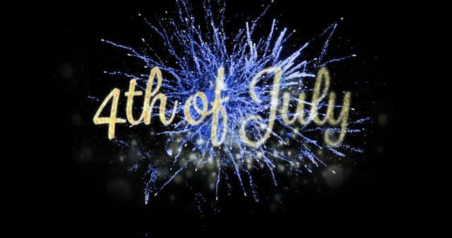 4th of July Celebration with Vibrant Blue Fireworks - Download Free Stock Images Pikwizard.com