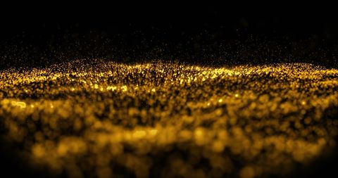 Abstract Yellow Digital Wave on Black Background