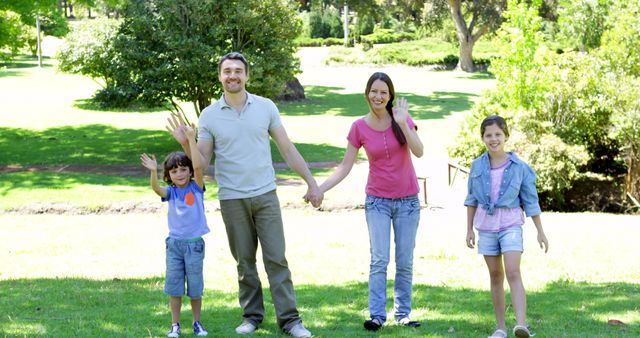 Happy Family Enjoying Sunny Day at Park - Download Free Stock Images Pikwizard.com