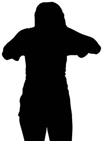 Transparent vector silhouette of woman on phone