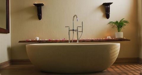 Luxury Spa-Inspired Bathroom with Elegant Freestanding Bathtub