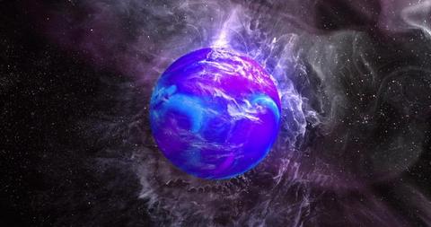 Mystical Blue Planet in Vivid Violet Galaxy - Download Free Stock Images Pikwizard.com