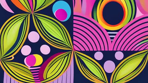 Vibrant Abstract Geometric Shapes on Dark Background