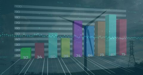 Renewable Energy Graphic Overlay on Wind Turbine Scenery