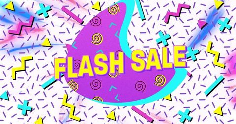 Retro Flash Sale Banner with Bold Abstract Design
