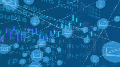 Futuristic Technology Network with Data Analysis