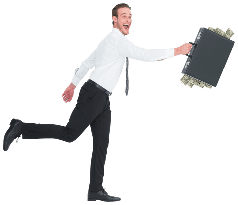 joyful businessman cherishing financial success on transparent background - Download Free Stock Videos Pikwizard.com