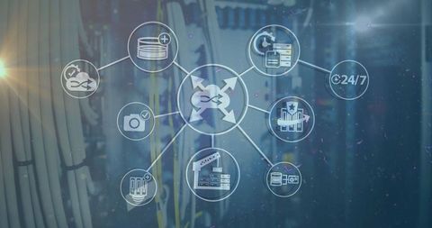Digital Data Network and Cloud Computing with Technology Icons - Download Free Stock Images Pikwizard.com