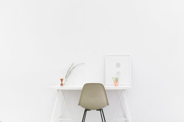 Minimalist Workspace with White Desk and Simple Decor - Download Free Stock Photos Pikwizard.com