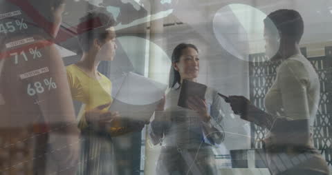 Diverse Business Team Discussing Digital Data