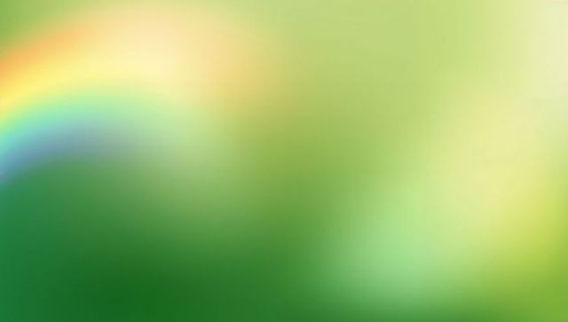 Soft pastel green gradient featuring faint rainbow arc, luminous abstract backdrop