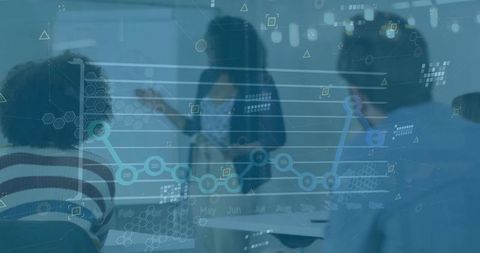 Business leader presenting data-driven analytics to team in collaborative meeting